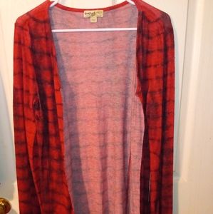 Red cardigan